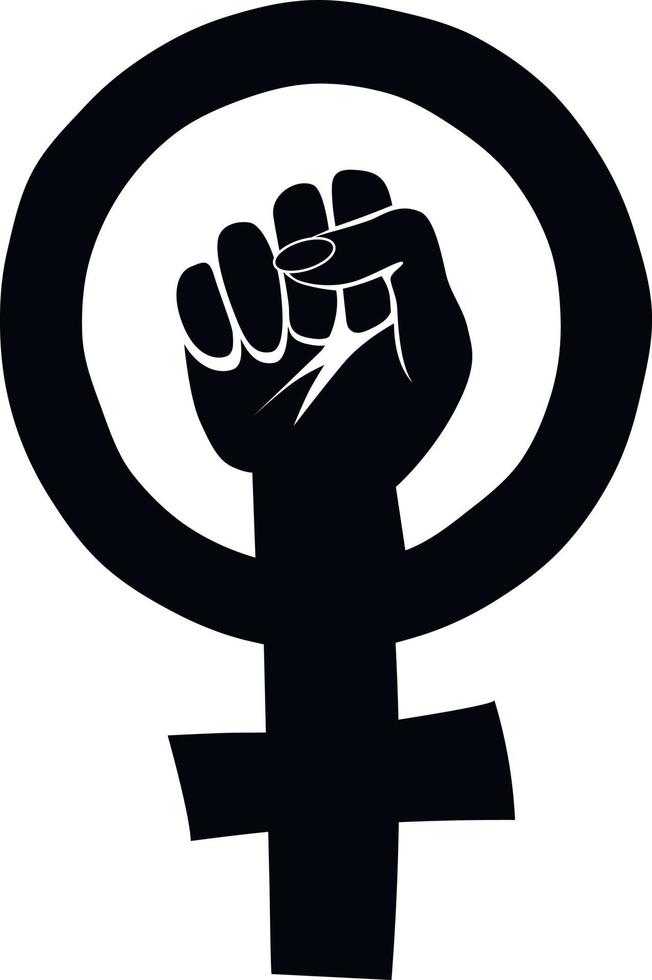 Feminist movement symbol clenched fist raised up 4463935 Vector Art at ...