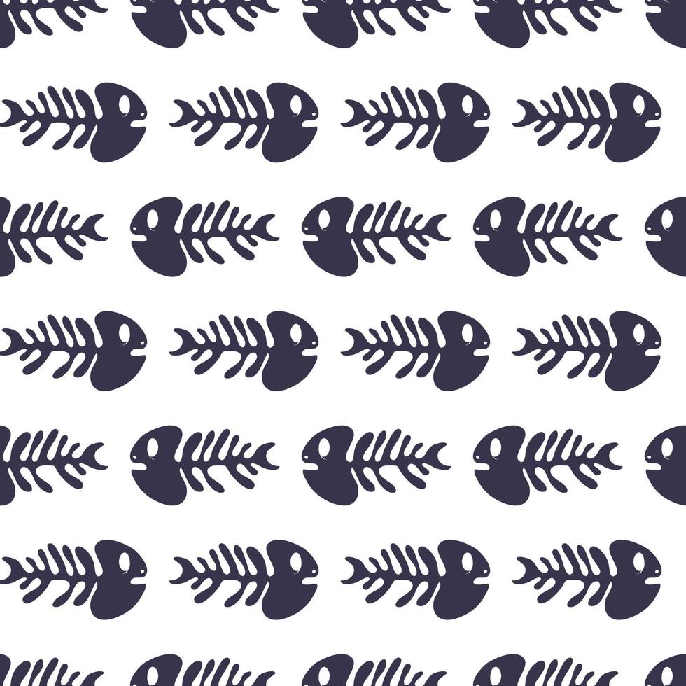 pattern with  fish skeleton vector