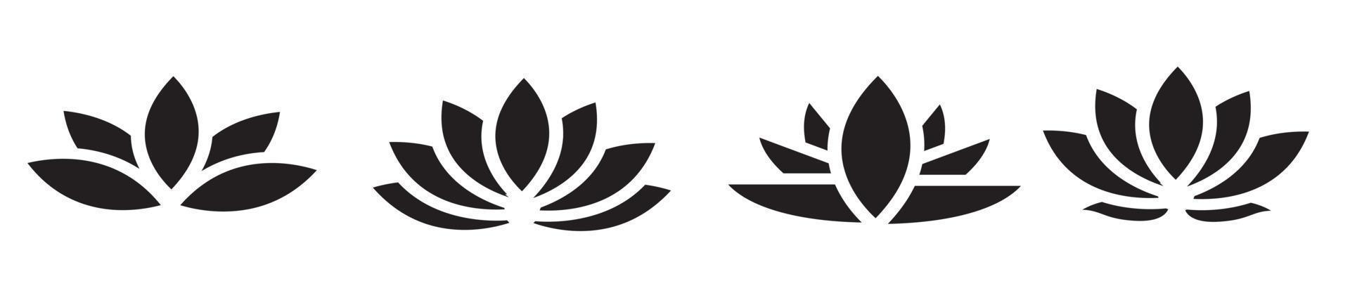 Lotus icons set. Simple lotus icon. Lotus flower symbol vector