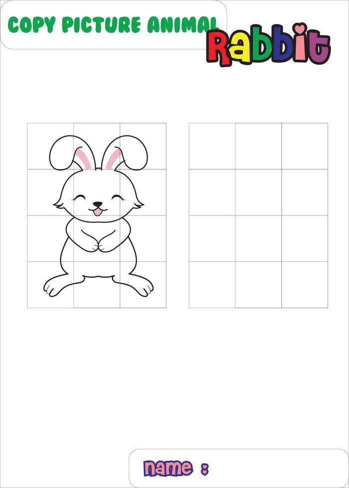 copy the picture animal. rabbit. learn for kids. vector
