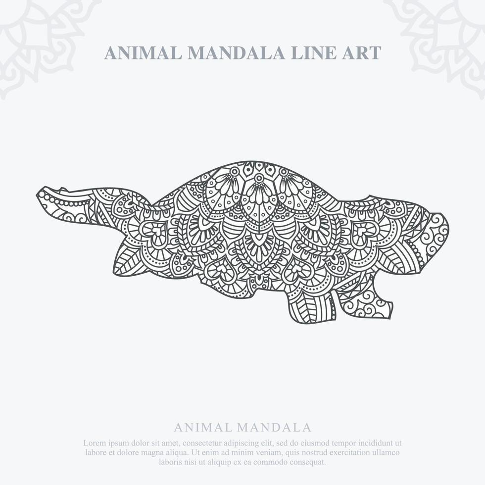 Animal Mandala. Vintage decorative elements. Oriental pattern, vector illustration.