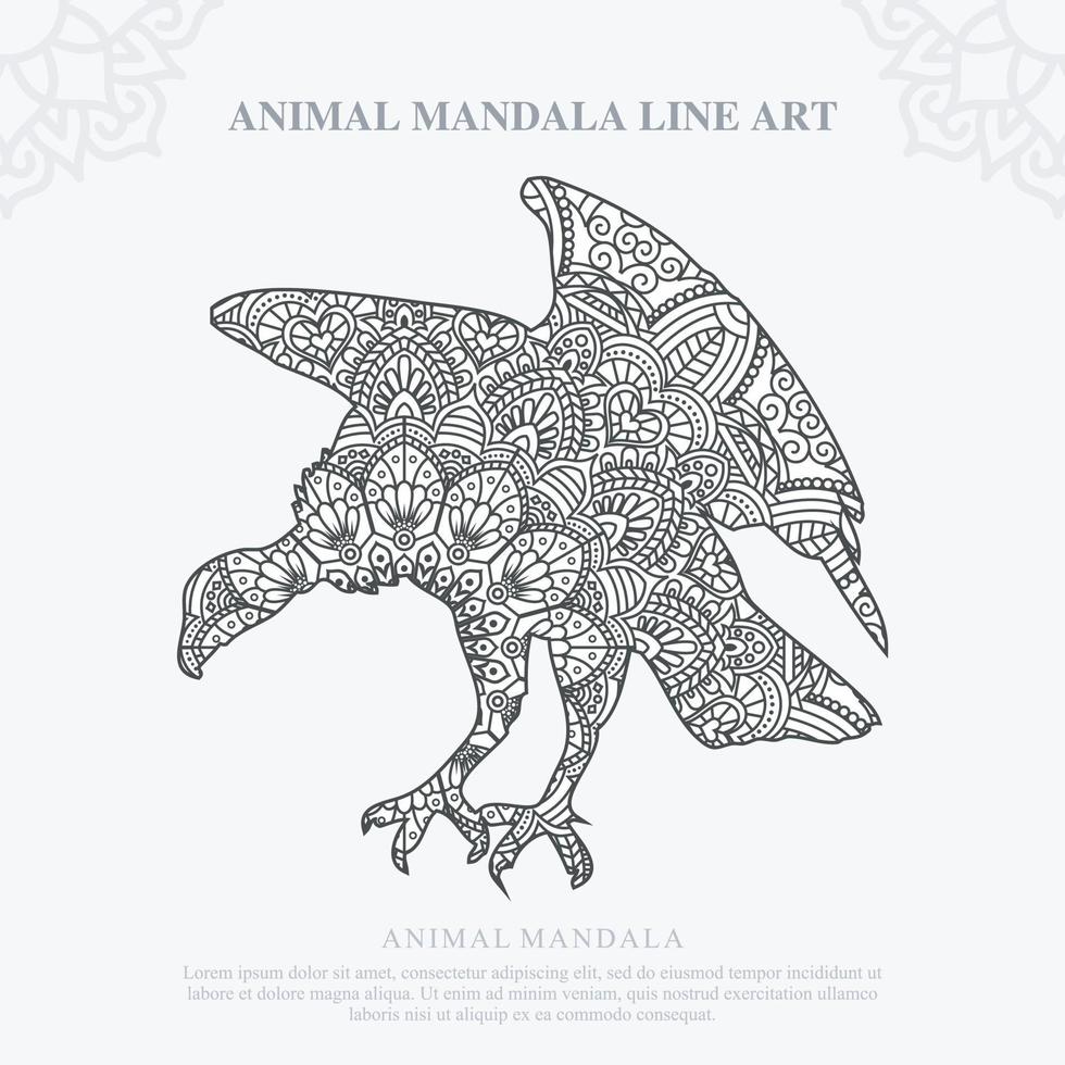 mandala animal. elementos decorativos vintage. patrón oriental, ilustración vectorial. vector