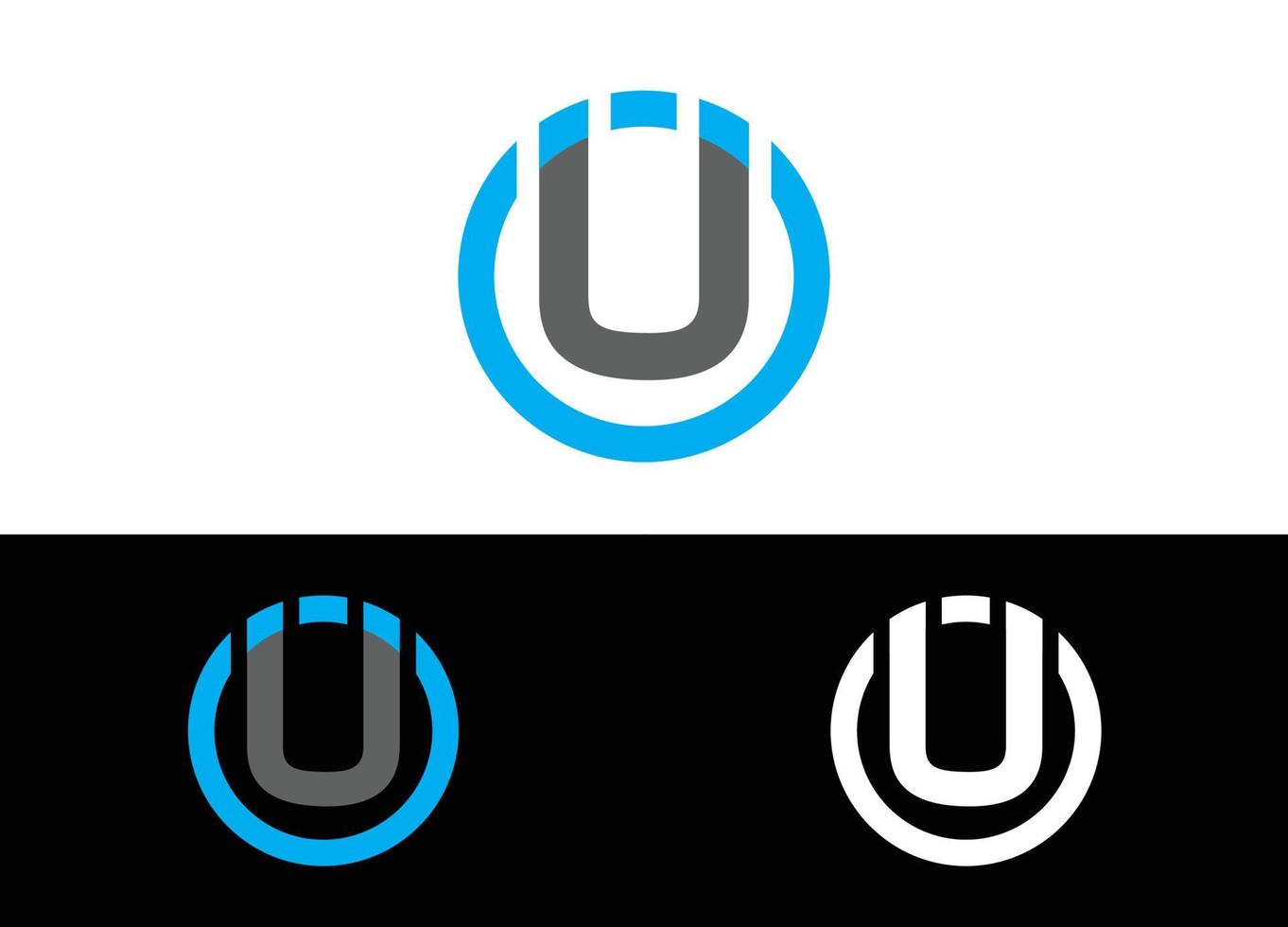 Initial Letter OU Logo or Icon Design Vector Image Template