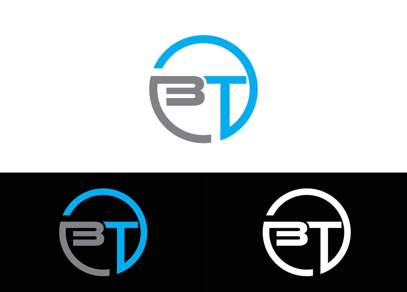 Initial Letter BT Logo or Icon Design Vector Image Template