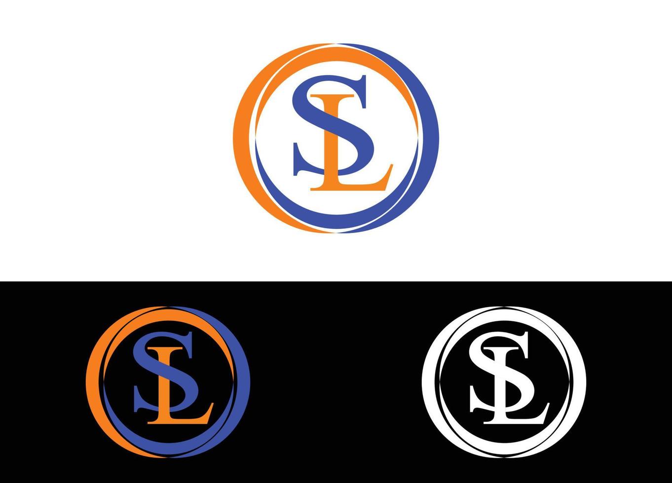 Initial Letter SL Logo or Icon Design Vector Image Template