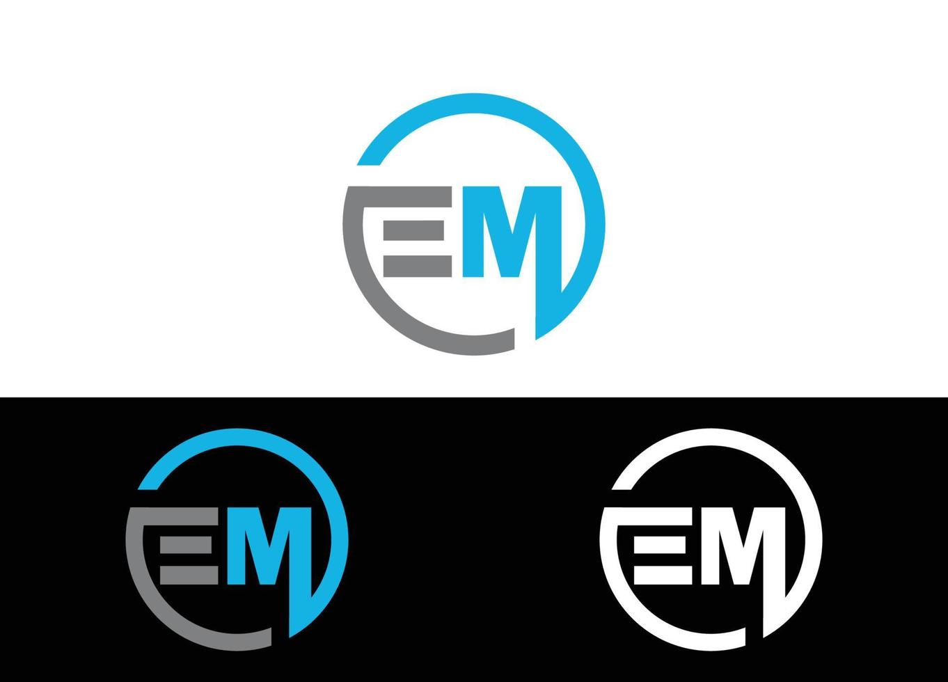 Initial Letter EM Logo or Icon Design Vector Image Template