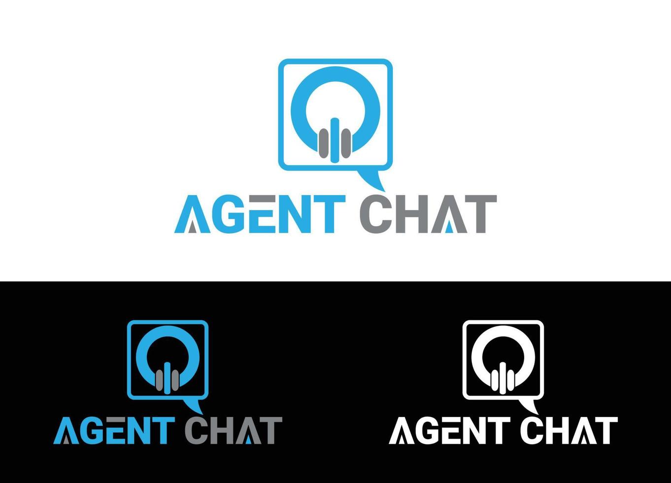 Plantilla de imagen de vector de diseño de logotipo o icono de chat de agente