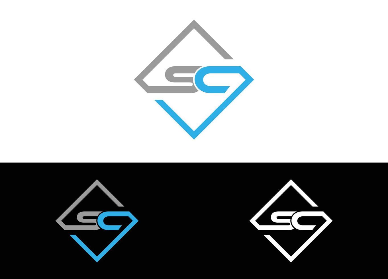 Initial Letter SC Logo or Icon Design Vector Image Template