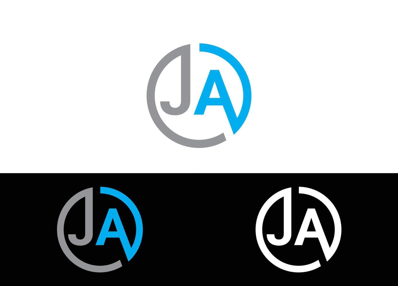 Initial Letter JA Logo or Icon Design Vector Image Template