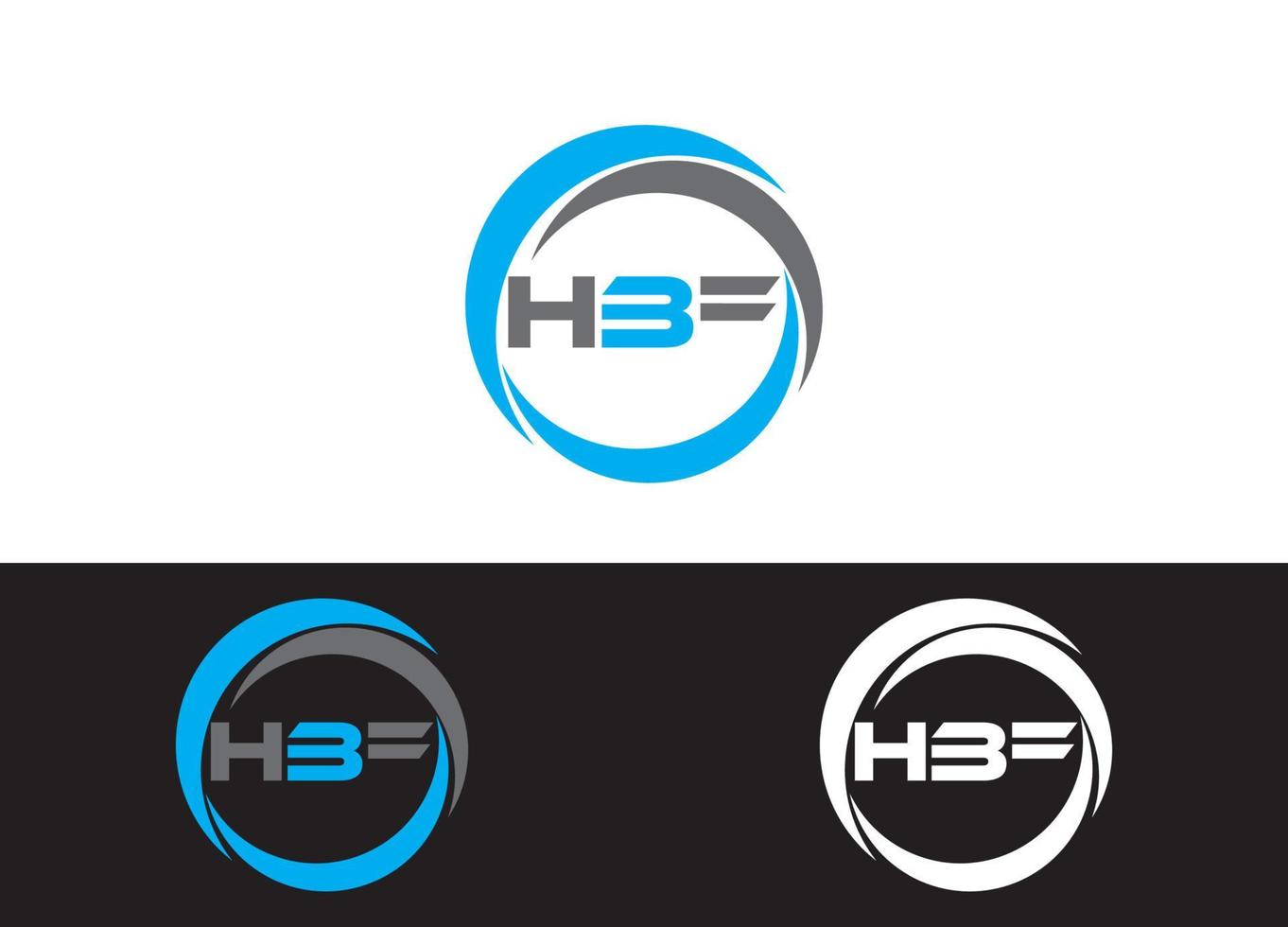 Initial Letter HBF Logo or Icon Design Vector Image Template