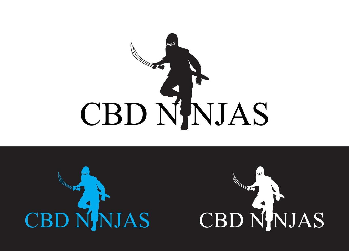 Plantilla de imagen de vector de diseño de logotipo o icono de cbd ninja