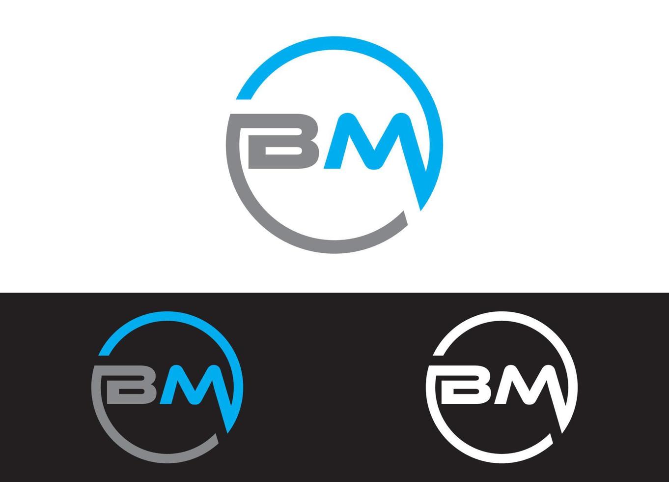 Plantilla de imagen vectorial de diseño de logotipo o icono de letra inicial bm vector