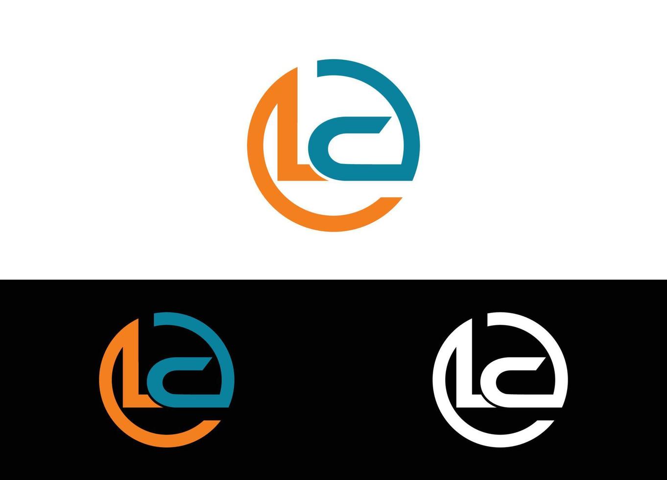 Plantilla de imagen vectorial de diseño de logotipo o icono de letra inicial lc vector