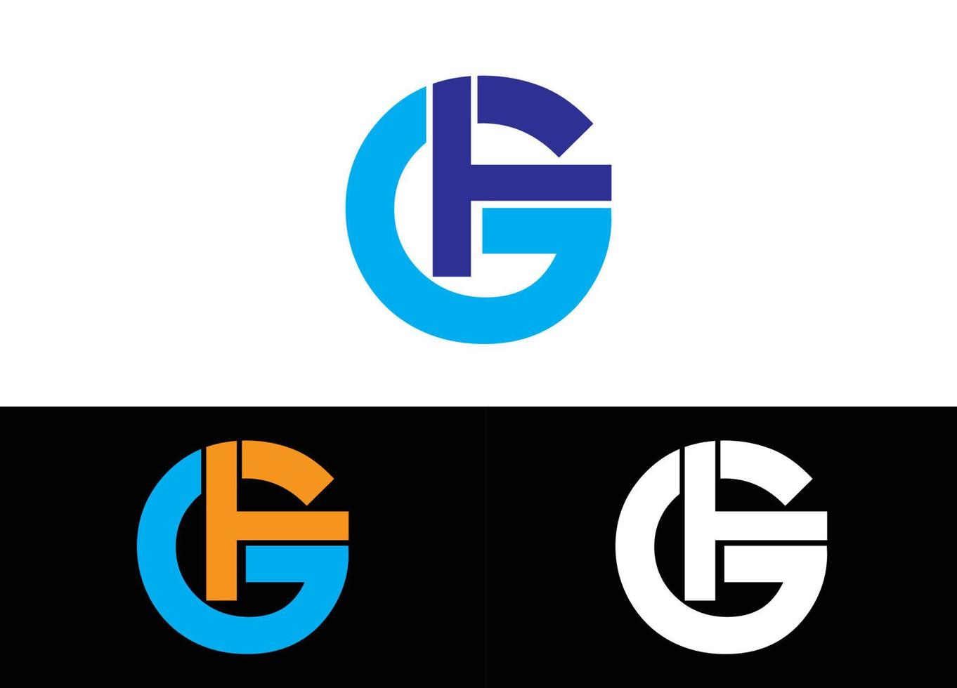 Plantilla de imagen de vector de diseño de logotipo o icono de letra inicial gf