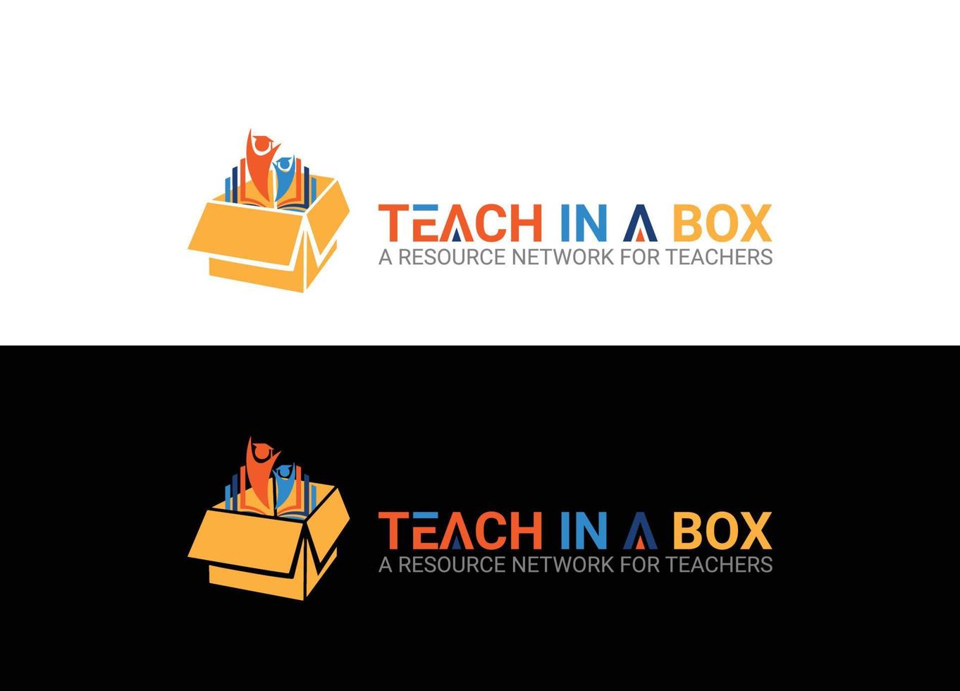 Teach in a Box Logo or Icon Design Vector Image Template