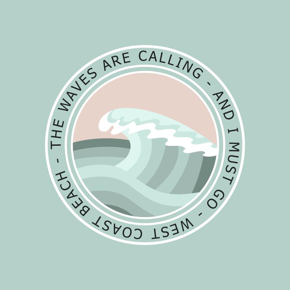 Wave And Sea With The Inscription Circle. A Hand-Drawn Vector. For Prints On T-shirts, Posters And Other Purposes. vector