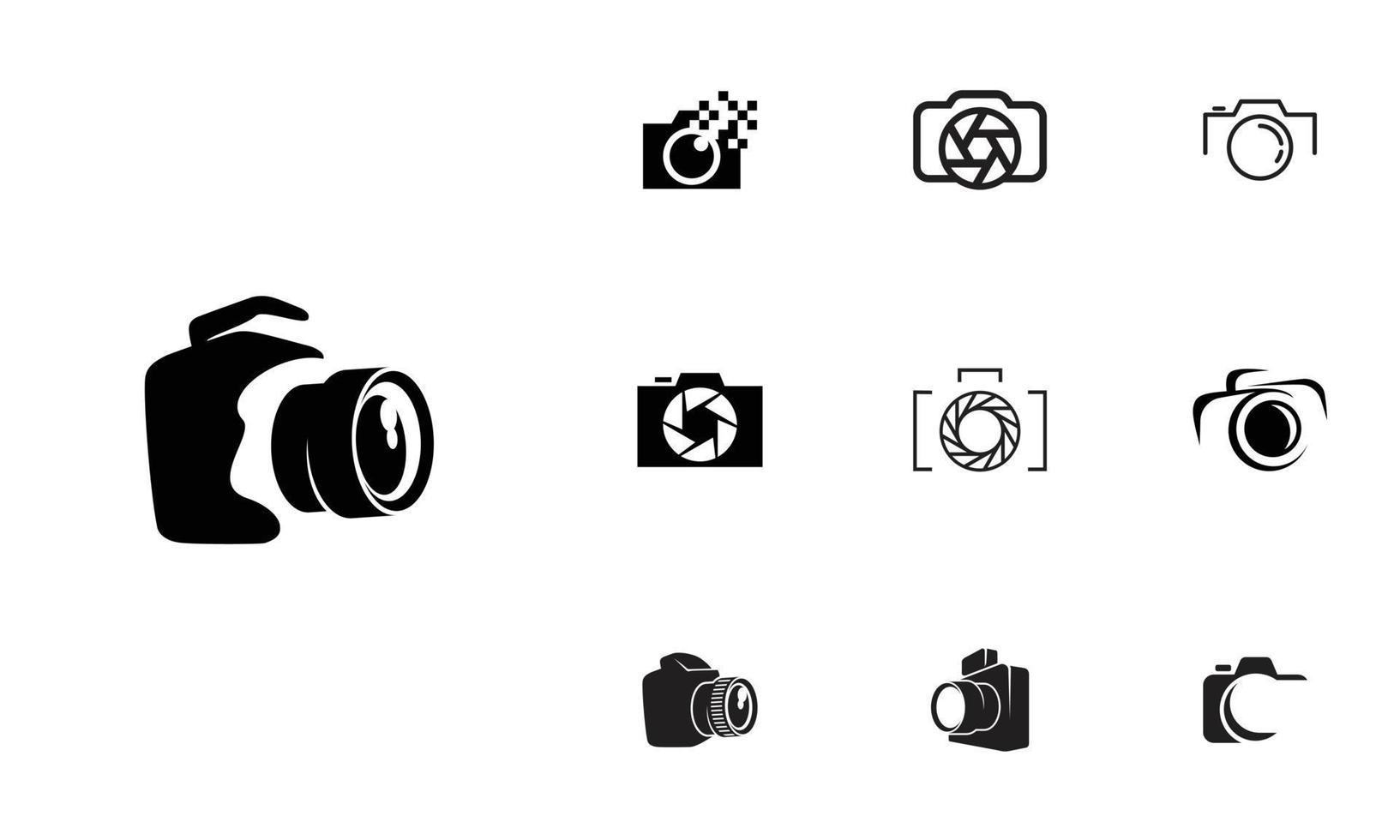 concepto de diseño de logotipo de cámara, juego de 10 vector