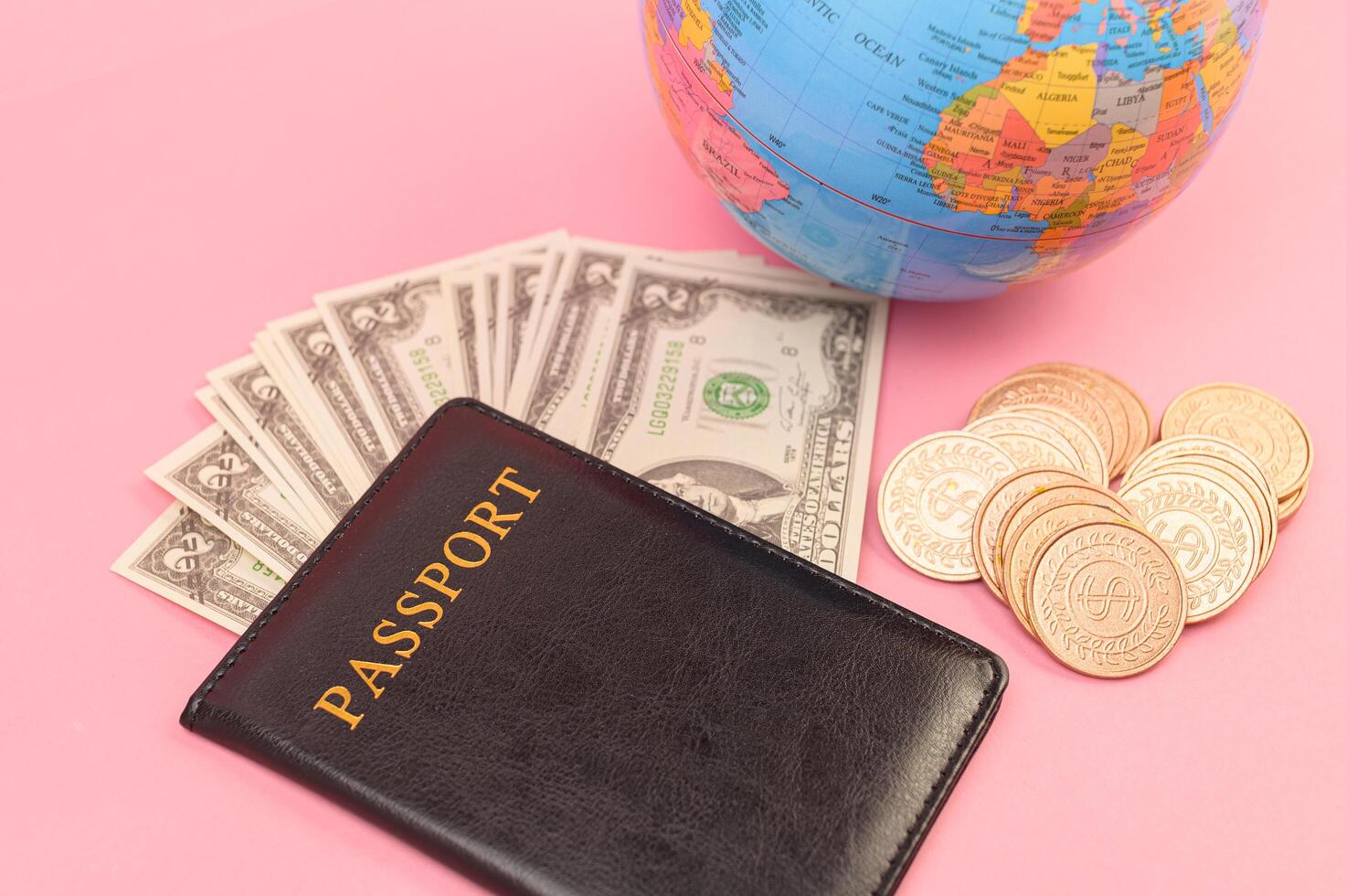 passport Save money for traveling and doing business around the world. photo