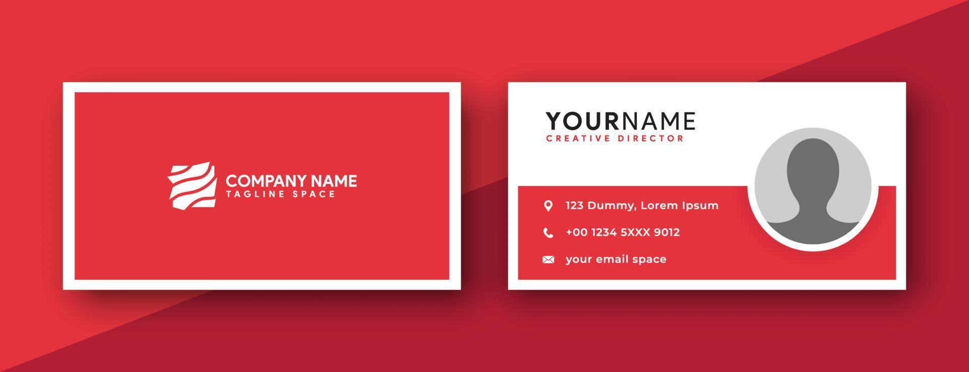 double sided business card design template. red business card design . simple and modern design . vector illustration