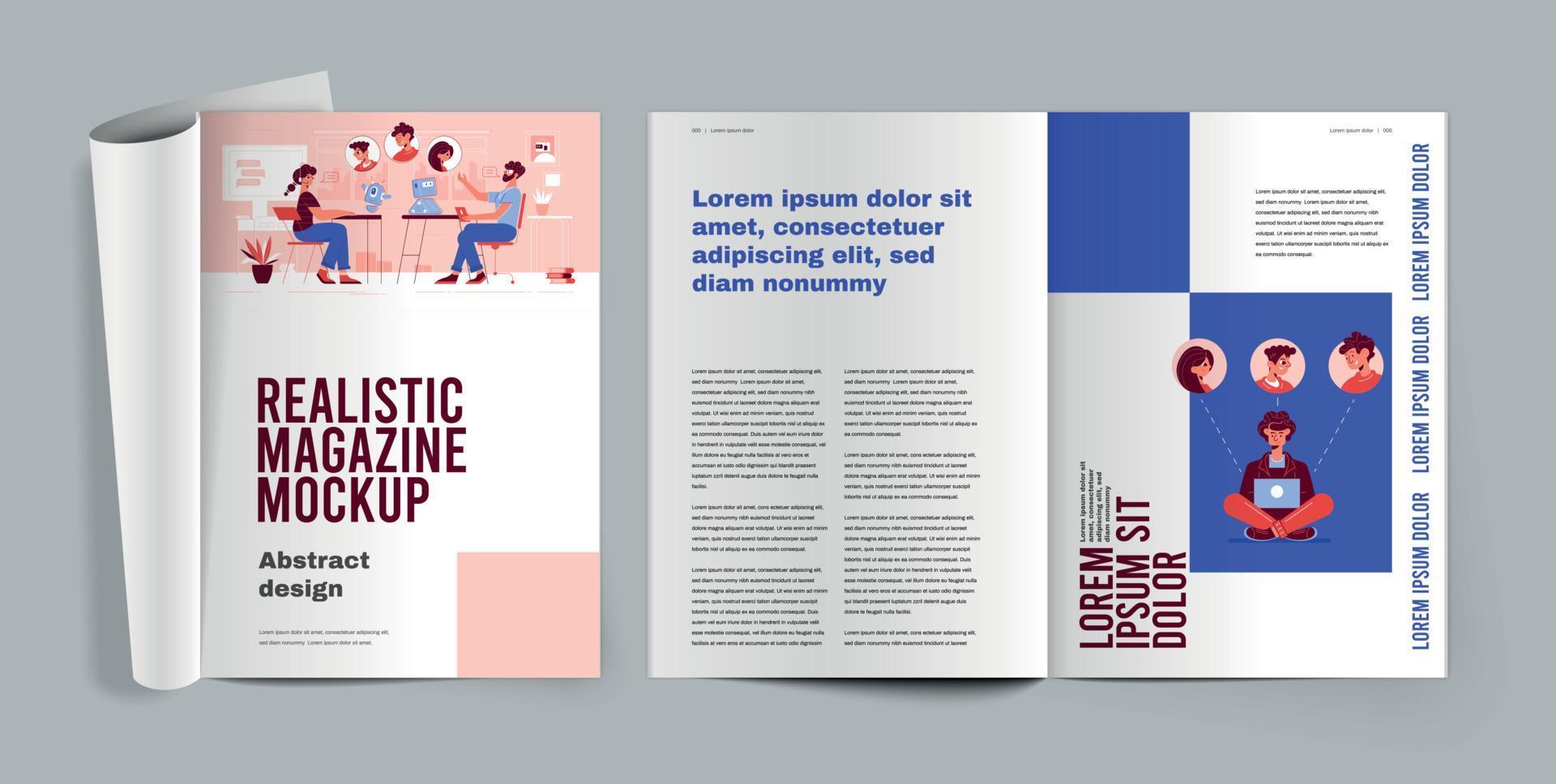 Magazine Mockup Realistic Design Concept vector