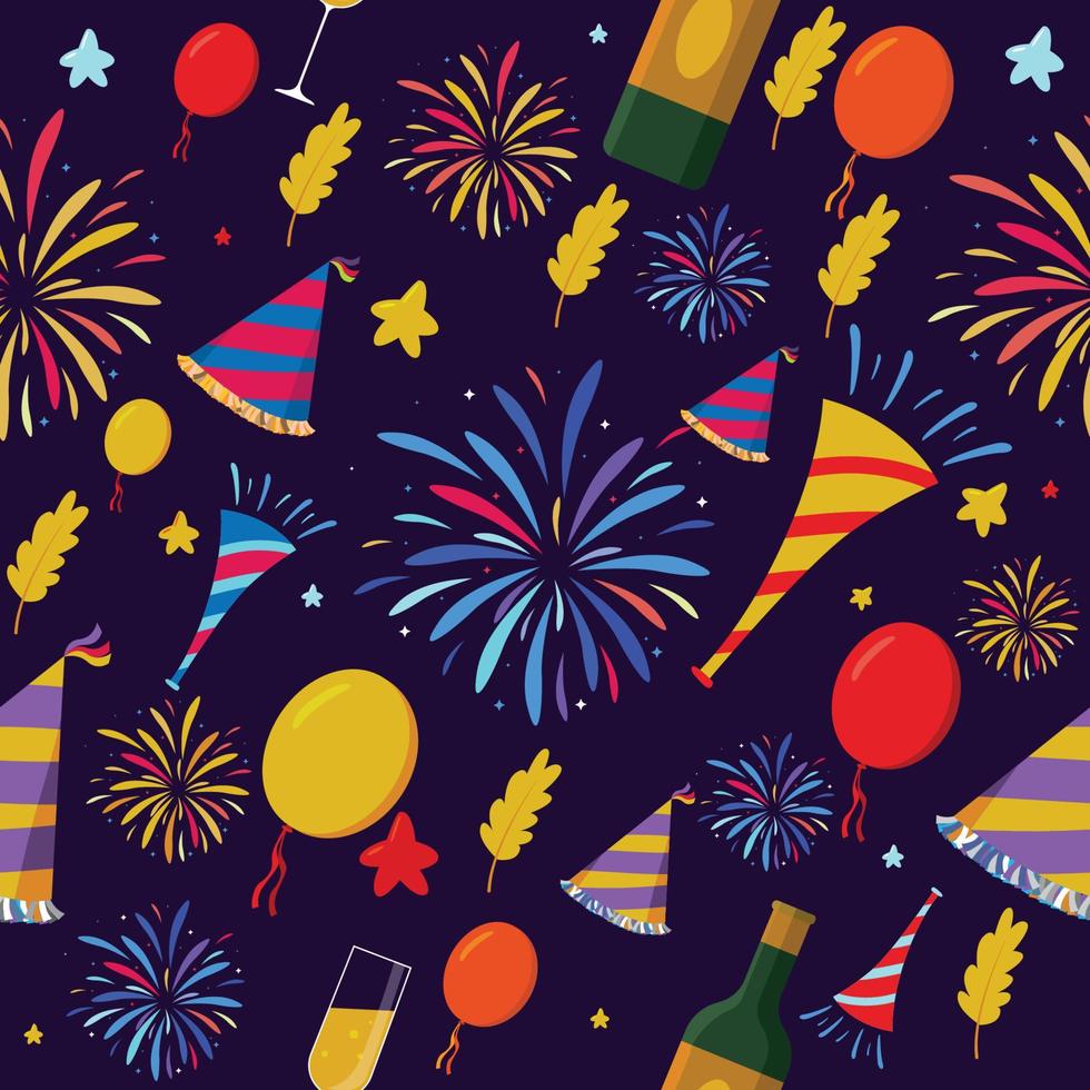 New Year Seamless Pattern Concept vector
