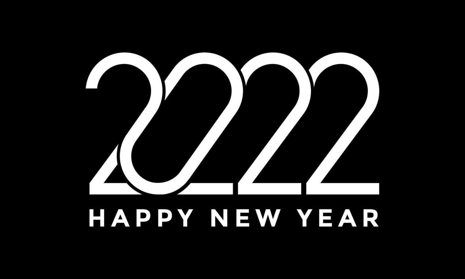 línea minimalista moderna 2022 feliz año nuevo vector