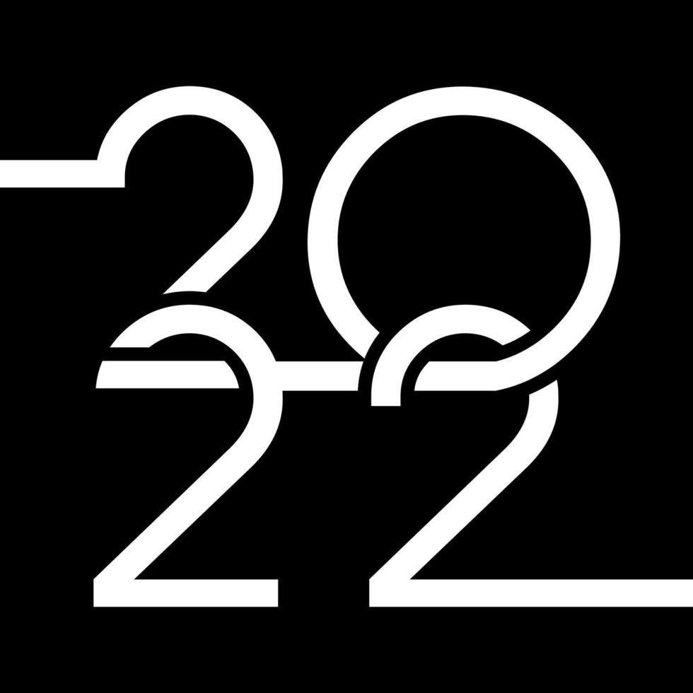 línea moderna minimalista geométrica 2022 feliz año nuevo vector