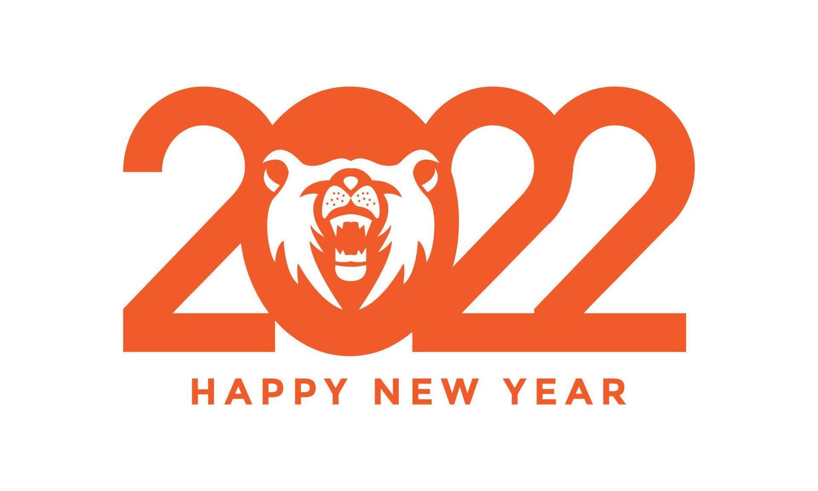 2022 happy new year geometric with flat tiger vector