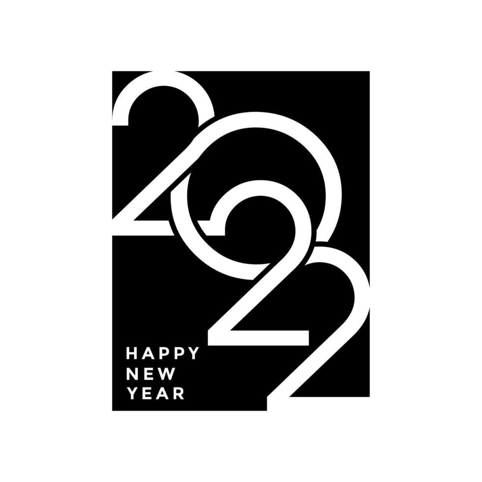 linea geometrica 2022 feliz año nuevo vector
