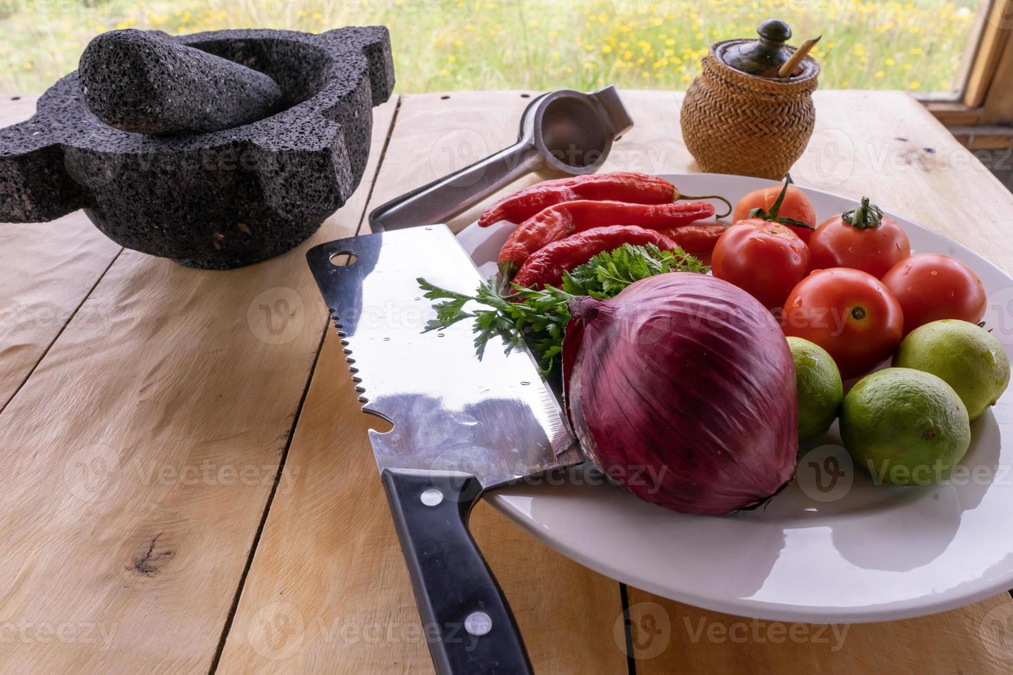 Ingredients for hot sauce photo