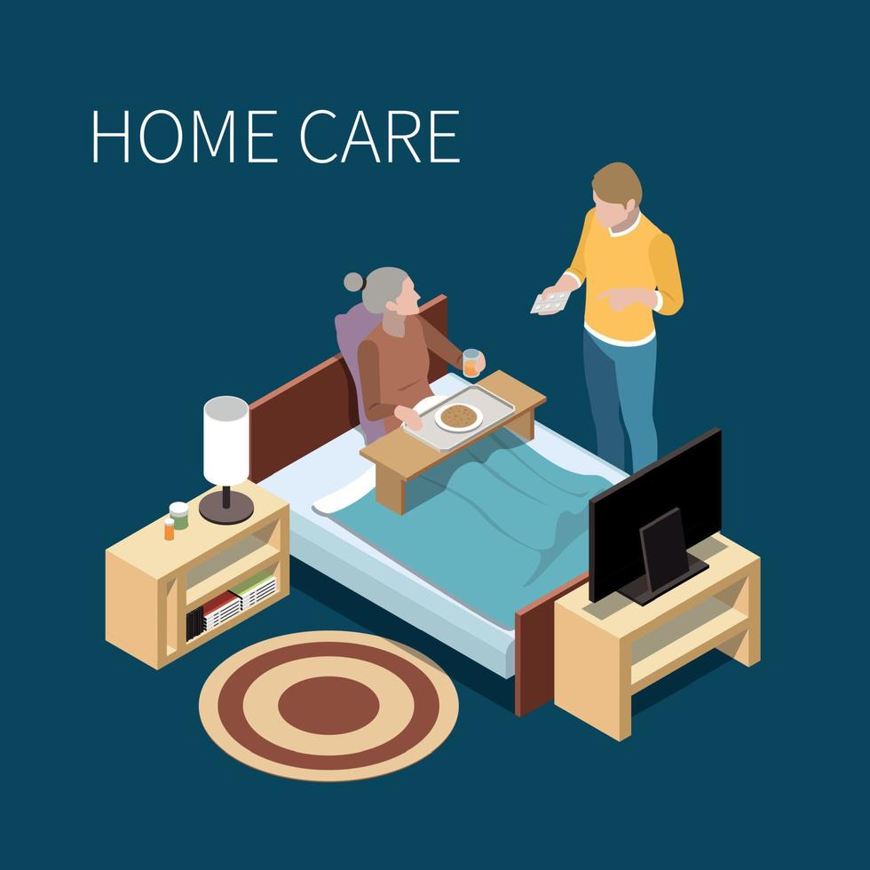 Elderly Home Care Composition vector