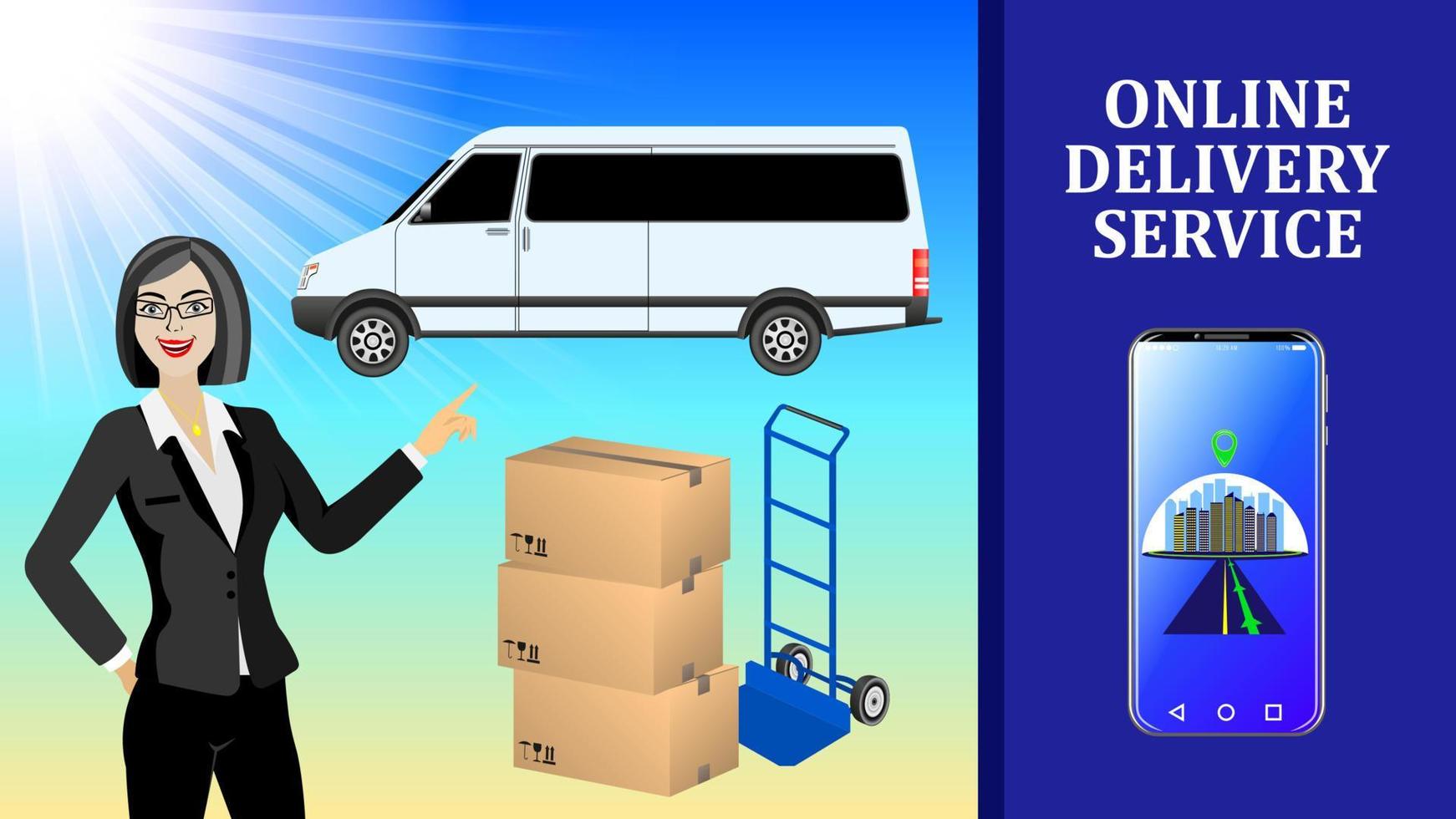 Online Delivery Service background vector