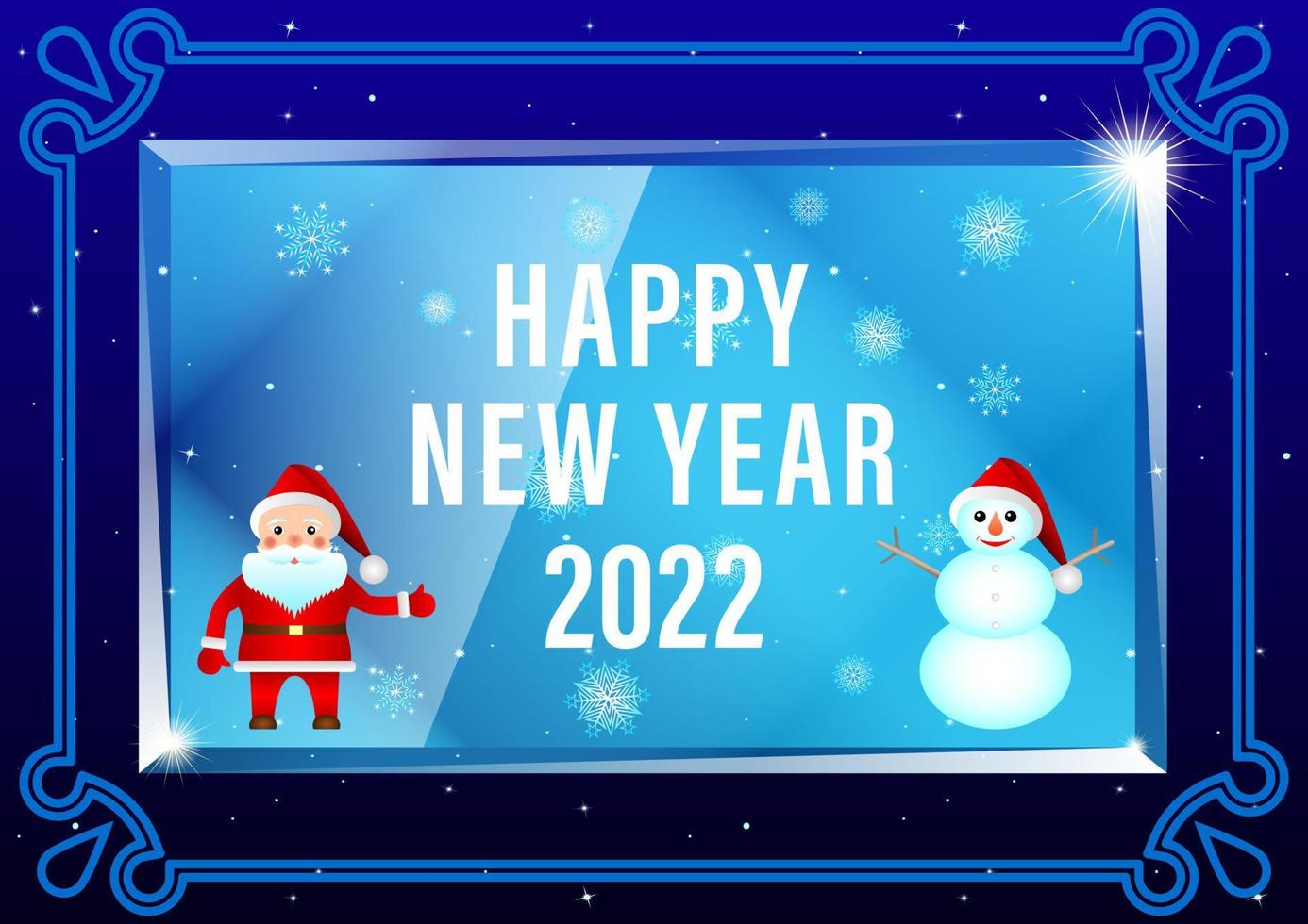 Happy New Year 2022 ice background vector