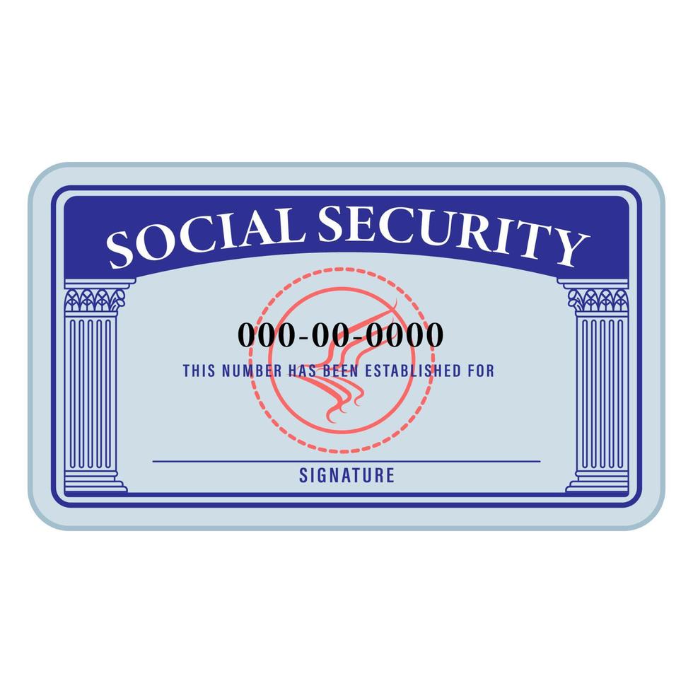 Social security card isolated vector