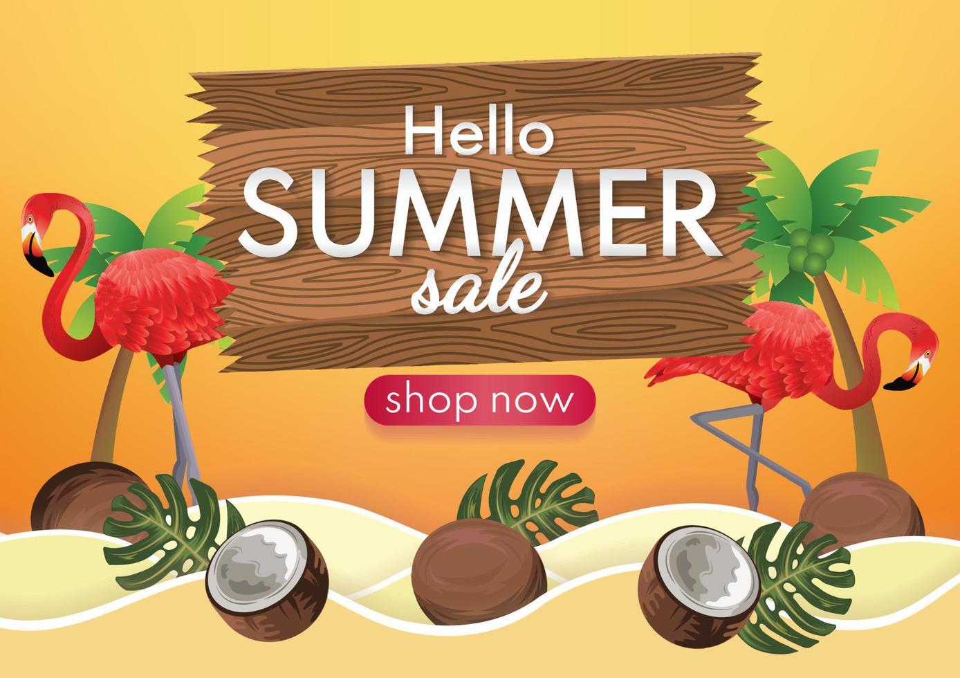 hello summer special offer sale background hot season vector