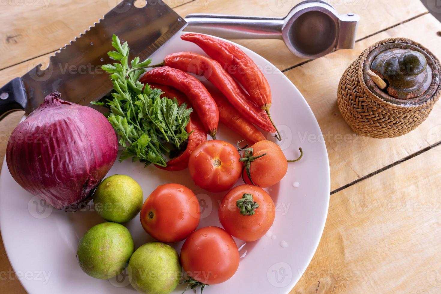 Ingredients for hot sauce photo
