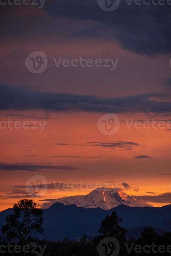 Chimborazo Volcano, Ecuador at sunset photo