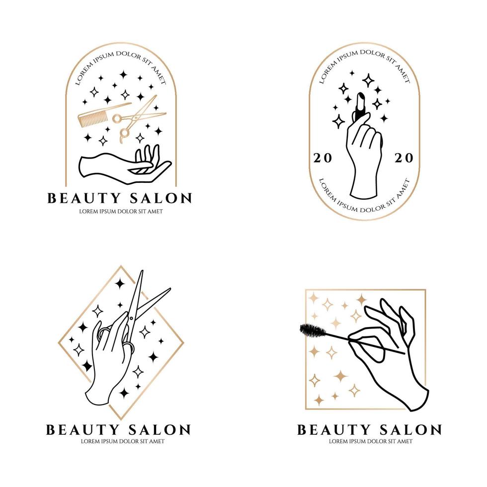BEAUTIFUL FEMININE HAND LOGO BOHO OCCULT EDITABLE TEMPLATE vector
