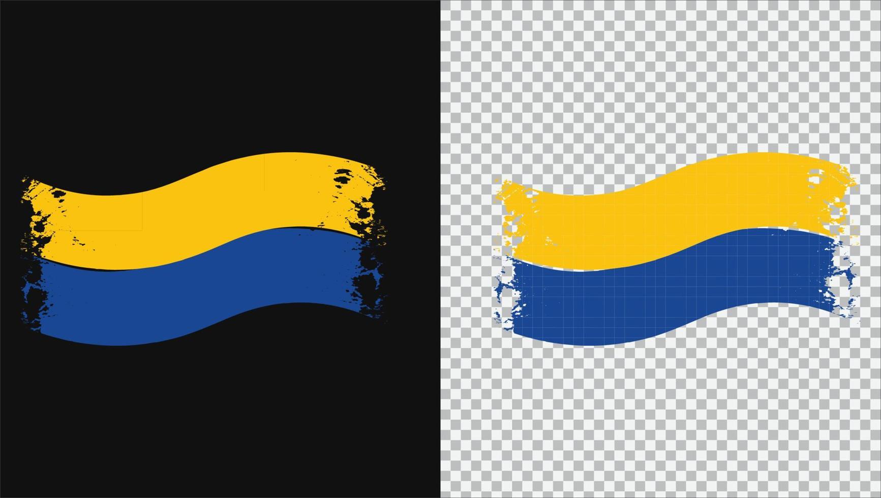 Ukraine Wavy Country Brush Flag Design vector