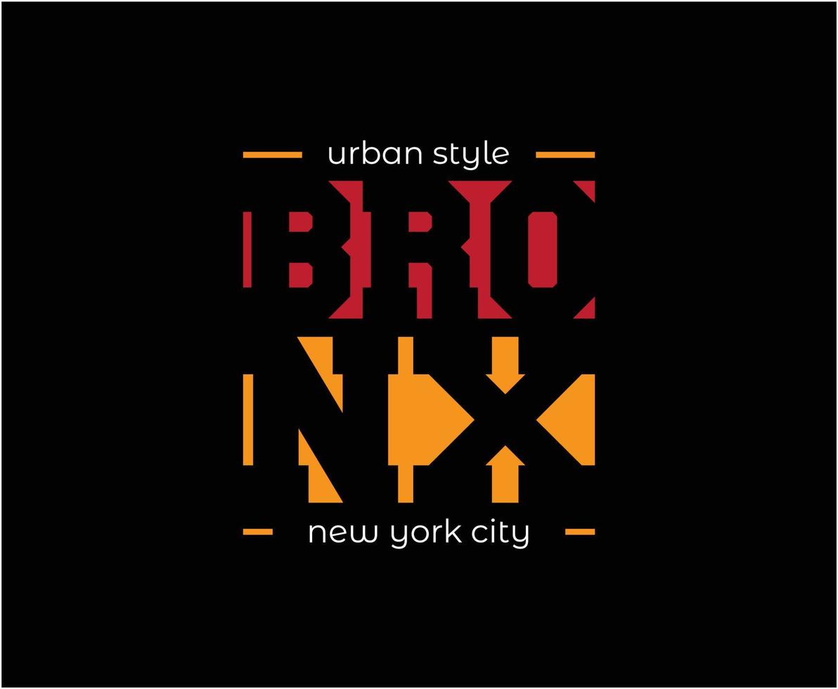 Gráficos de camiseta de vector de tipografía de bronx para imprimir