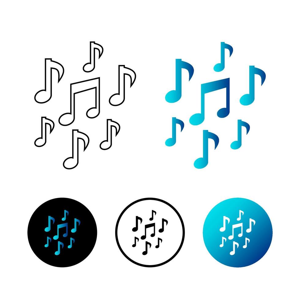 ilustración de icono de notas musicales creativas vector