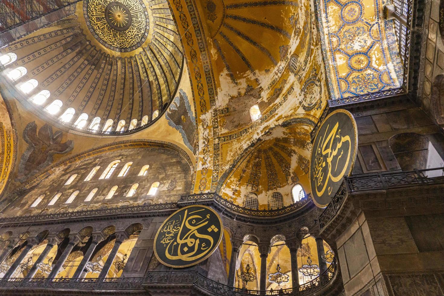 ISTANBUL, TURKEY, NOVEMBER 10, 2019 - Interior of Hagia Sophia in Istanbul, Turkey. For almost 500 years, Hagia Sophia served as a model for many other Ottoman mosques. photo