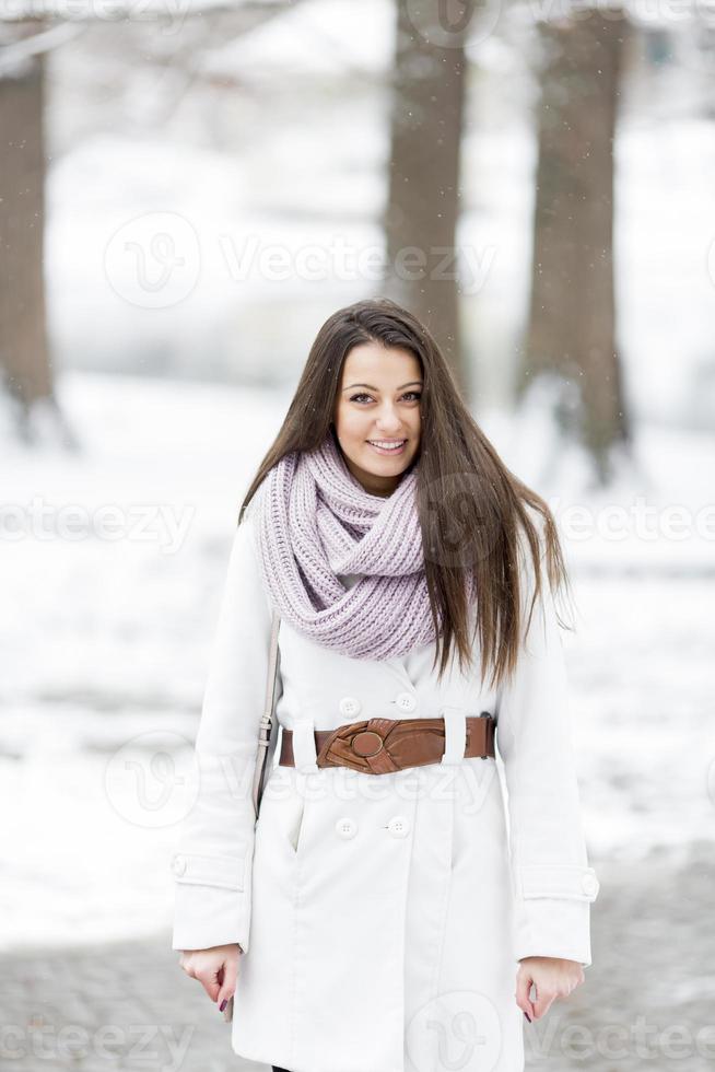 Young woman at winter photo