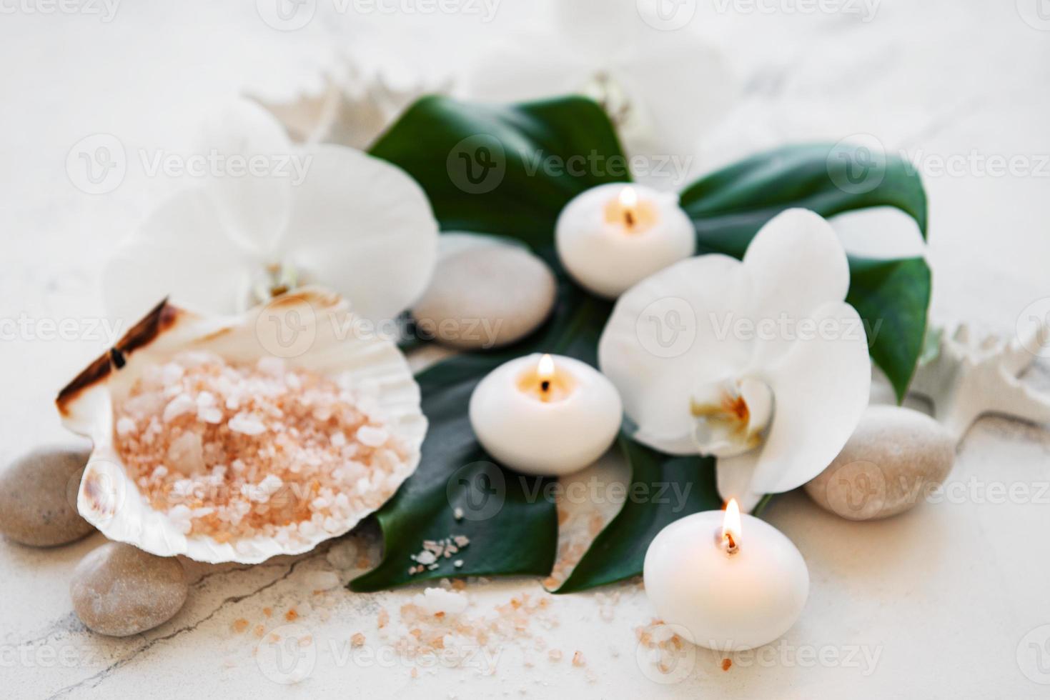 Spa products with orchids photo