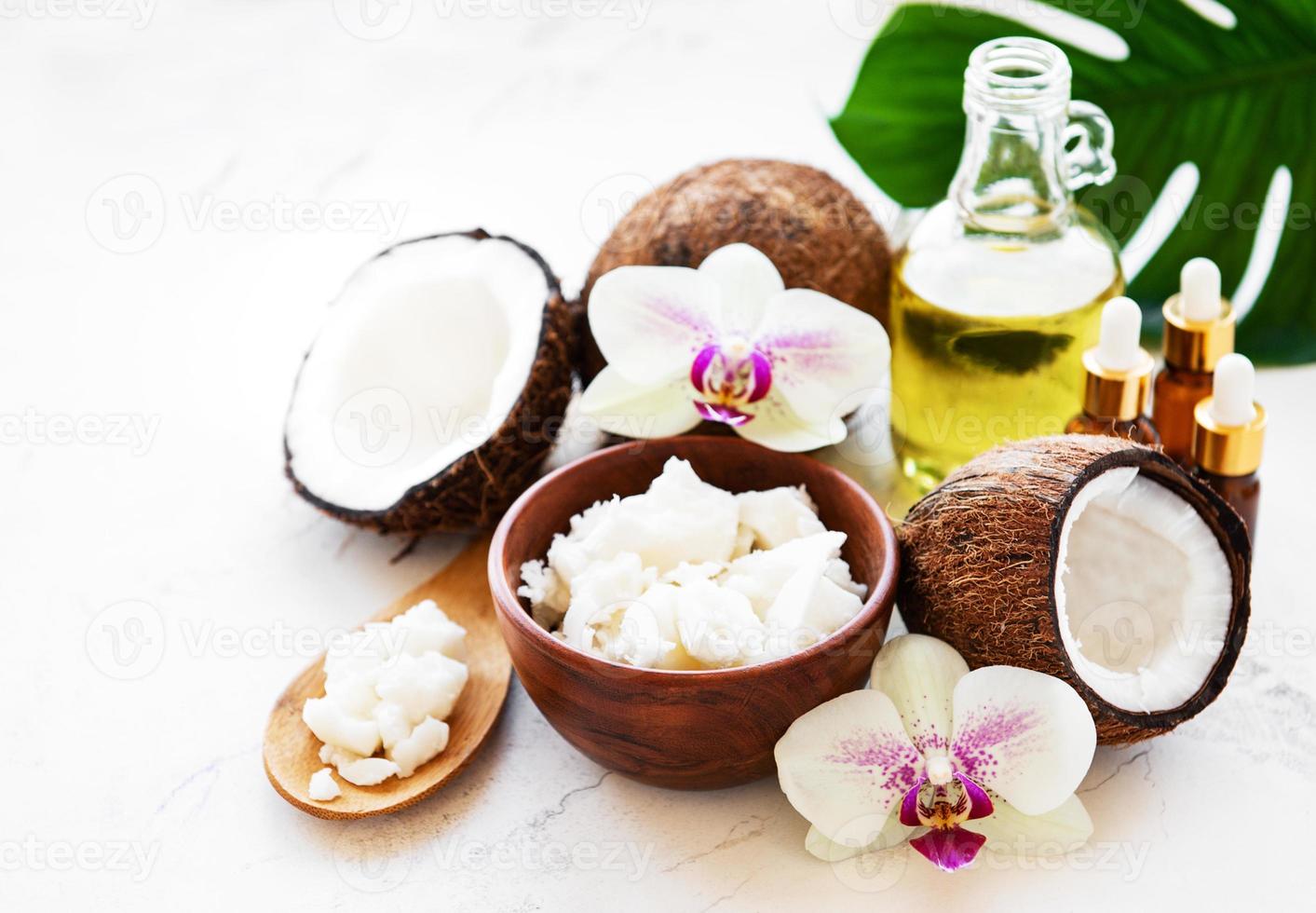 ingredientes de coco natural spa foto