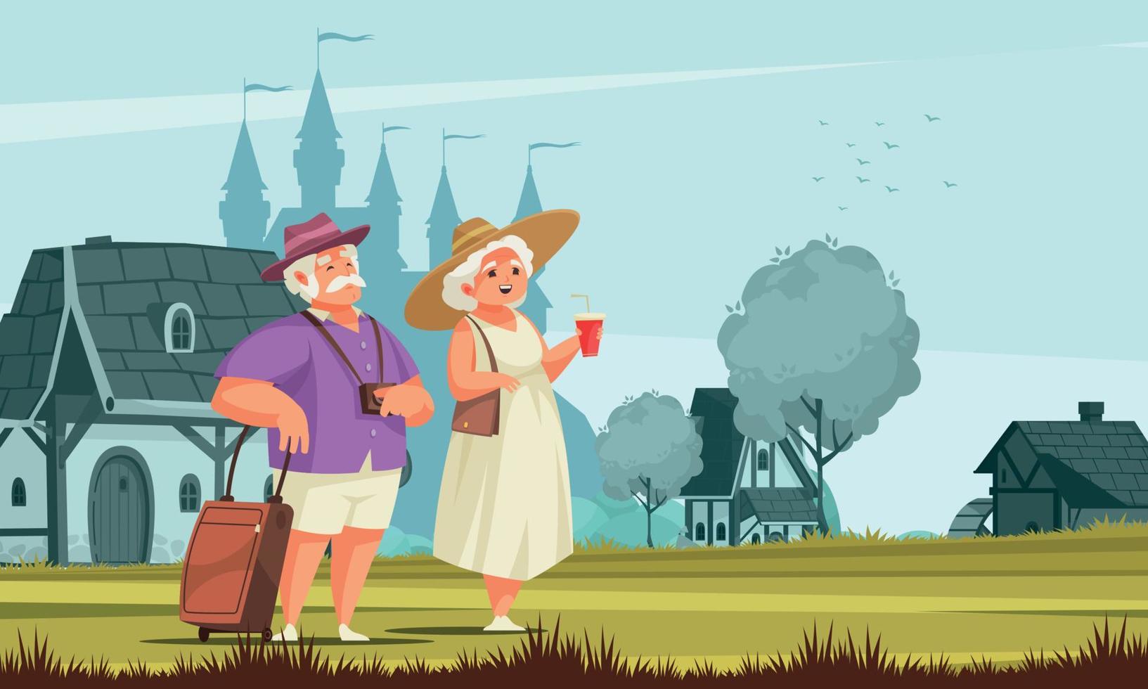 Old People Activity Travel vector