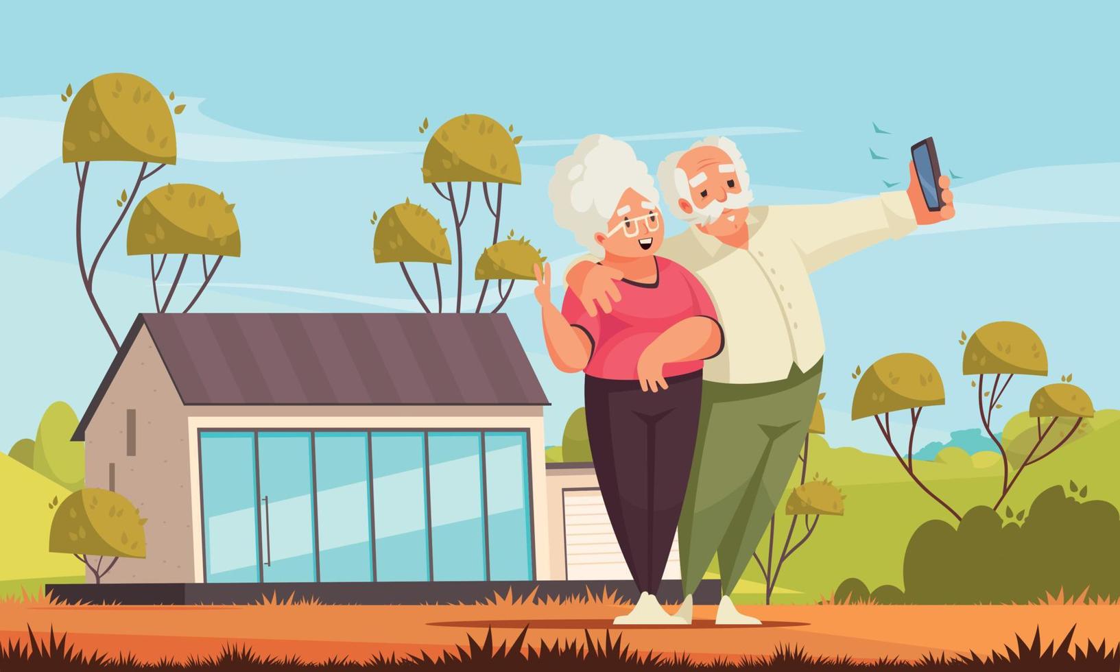 Old People Outdoor Activity vector