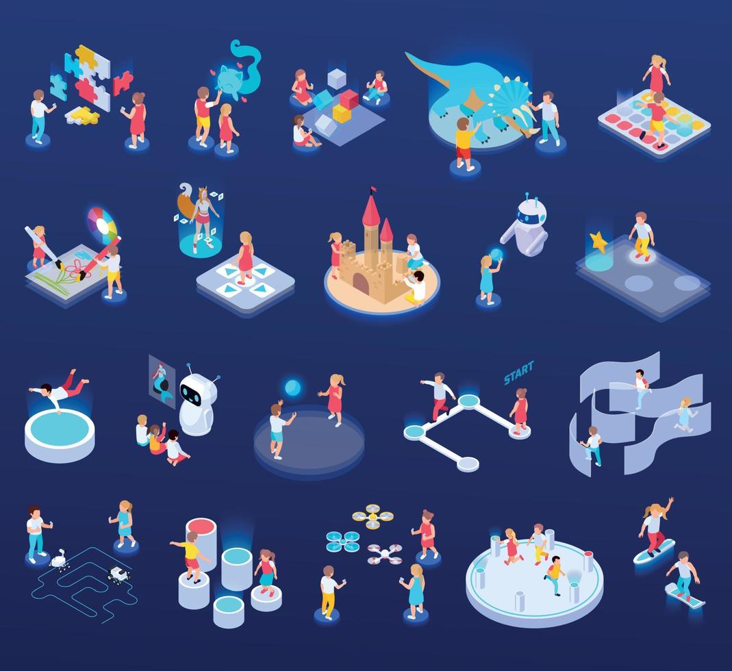 Modern Futuristic Playgrounds Set vector