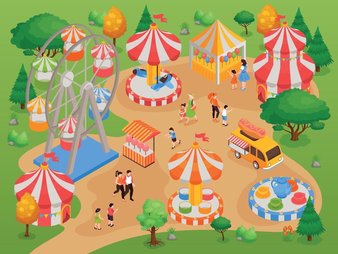 Amusement Park Background vector