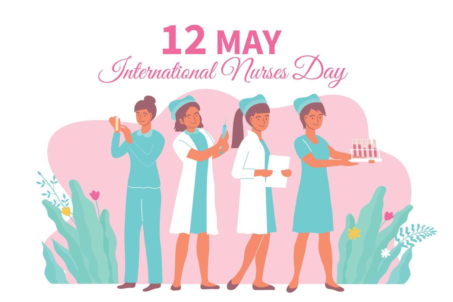 tarjeta del día internacional de las enfermeras vector